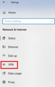 Windows VPN option. 