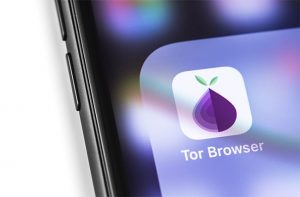 An image featuring the Tor browser application on the phone