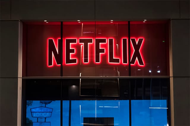 An image featuring the Netflix entrance building