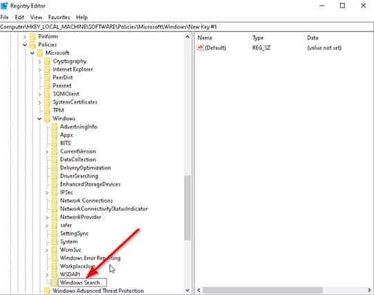An image featuring How to Disable Cortana Permanently Via Windows Registry step5