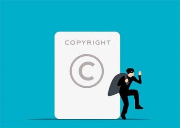 an image with thief steals copyright vector illustration