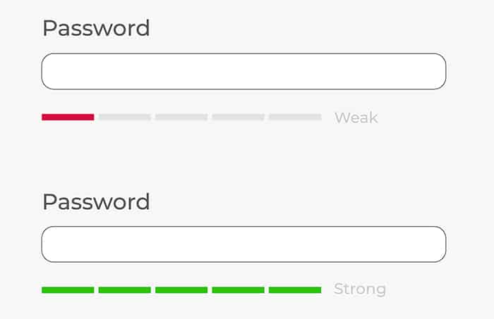 an image with Weak and Strong password 