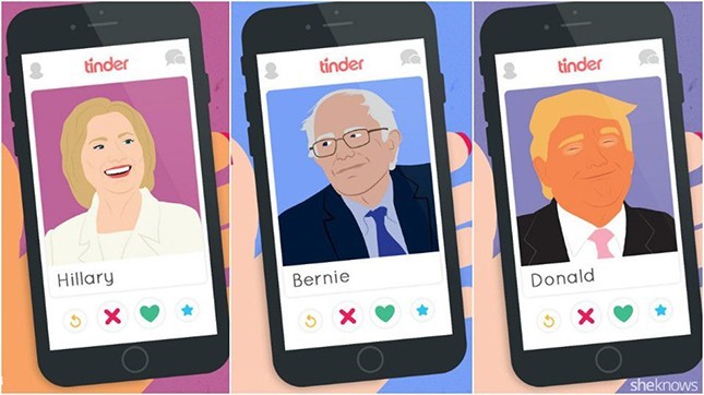 an image with famous people profiles  on Tinder vector illustration 